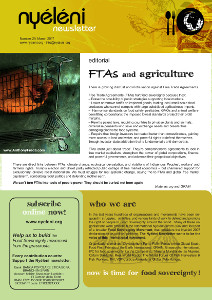 FTAs and Agriculture: New Edition of Nyeleni Newsletter is out!